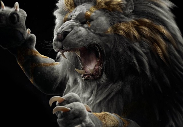 Aggressive Lion