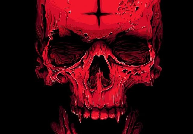 Red Horror Skull